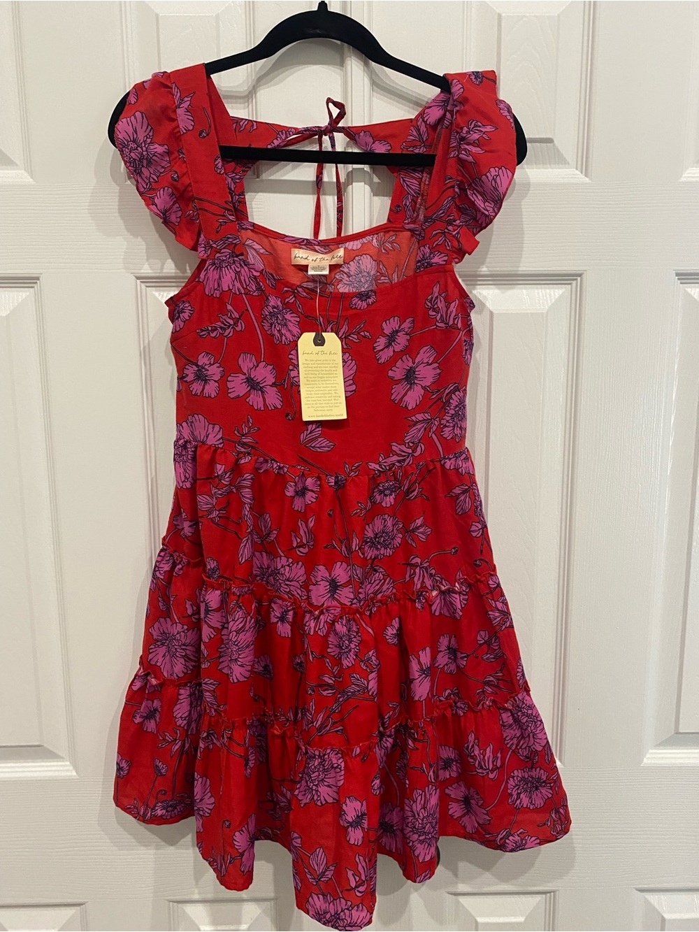 New! Band of the free red and pink floral mini dress size small